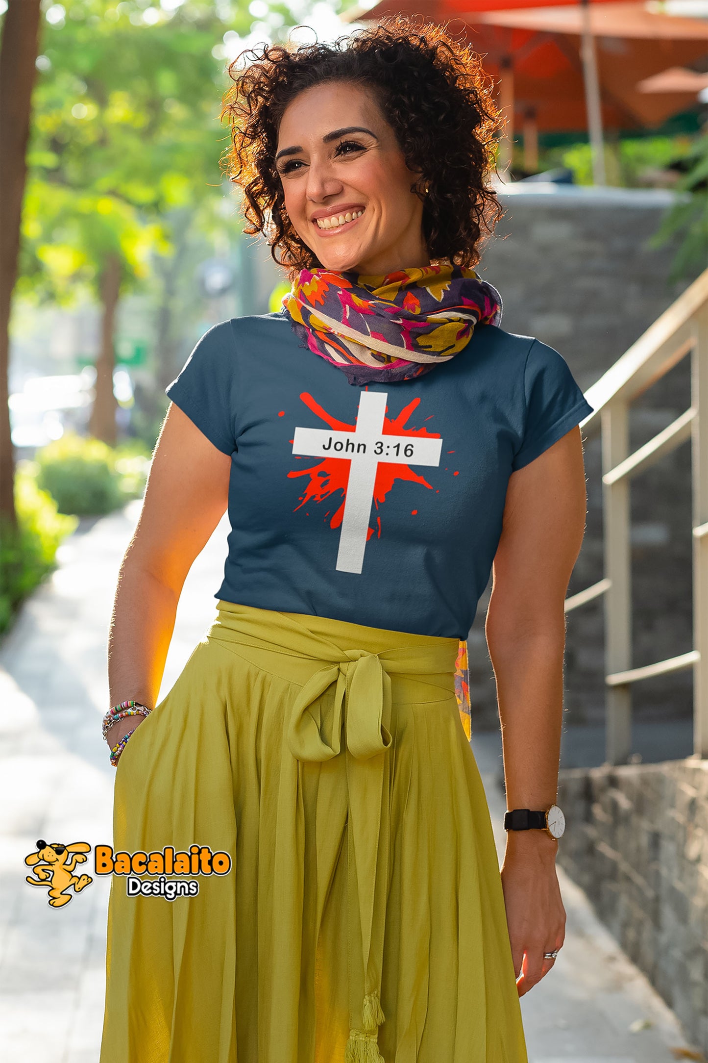 John 3:16 Bible Verse Women’s T-Shirt - Bacalaito Designs