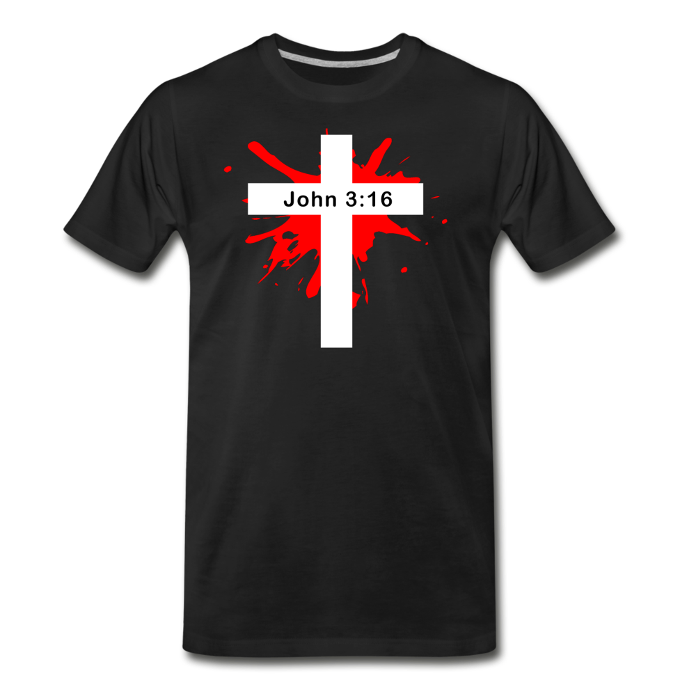 John 3:16 Bible Verse Men's T-Shirt - black