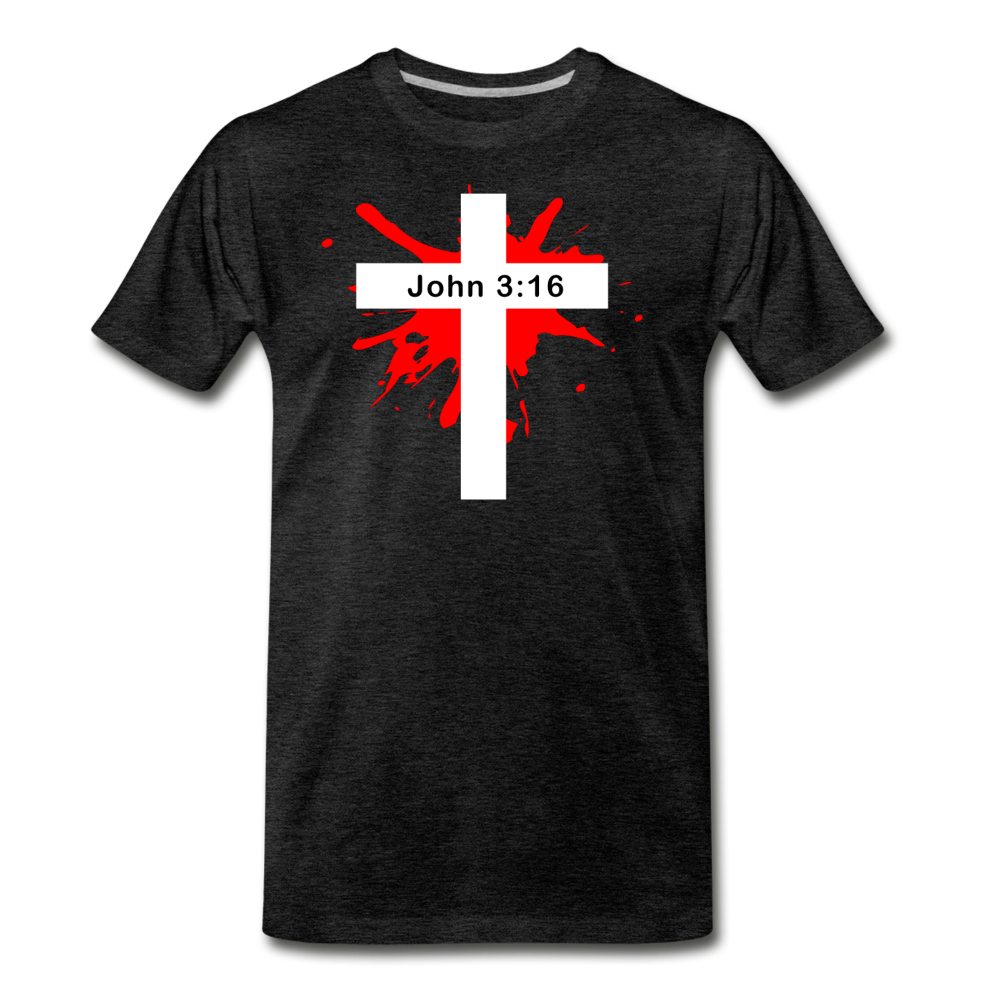 John 3:16 Bible Verse Men's T-Shirt - charcoal gray