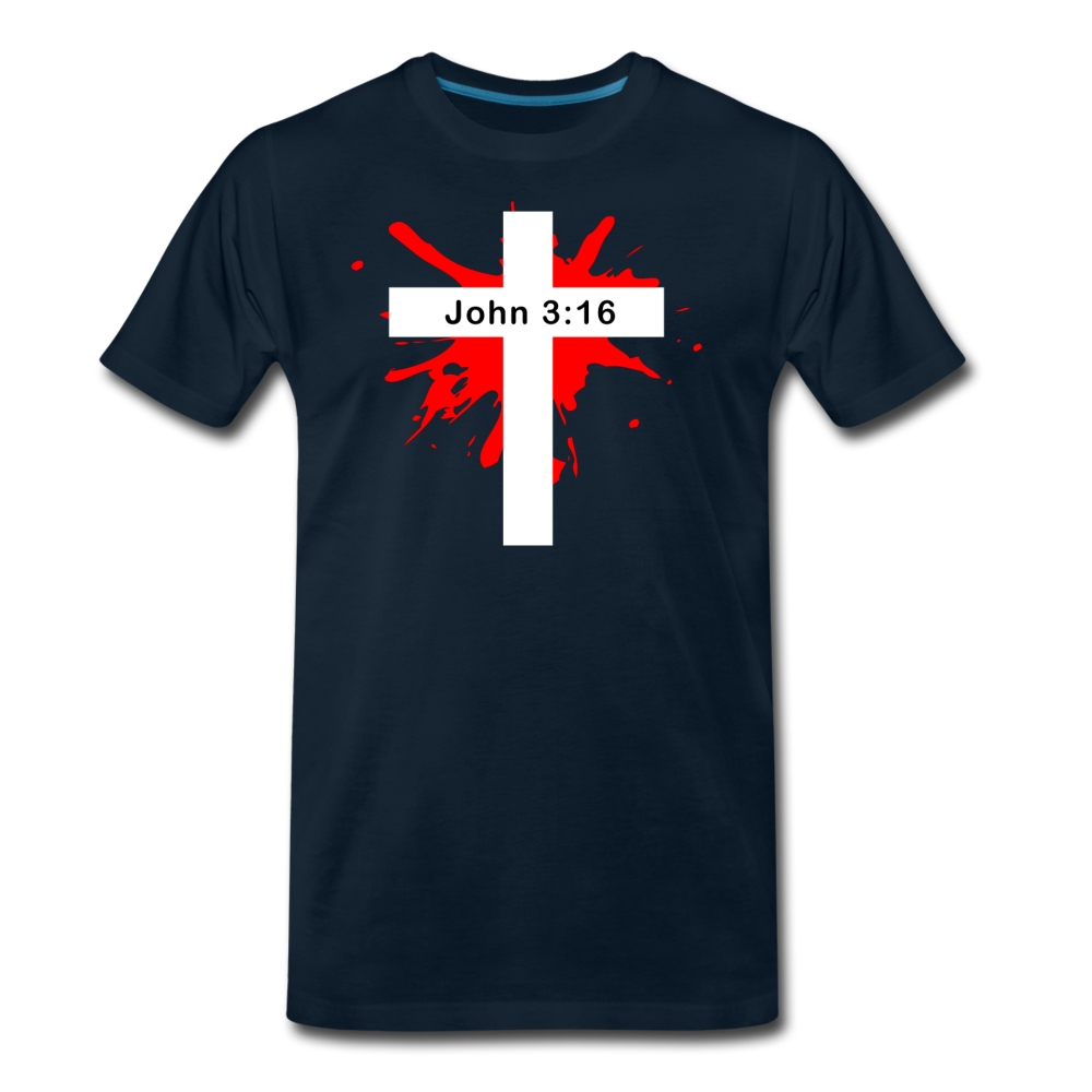 John 3:16 Bible Verse Men's T-Shirt - deep navy