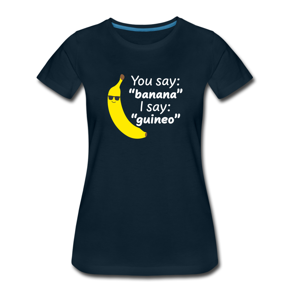 Banana vs Guineo Women's T-shirt - deep navy