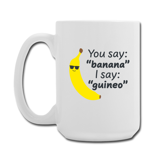 Banana vs Guineo Mug 15 oz - white