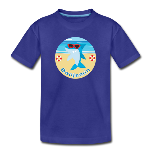 Shark Personalized Kids T-shirt - royal blue