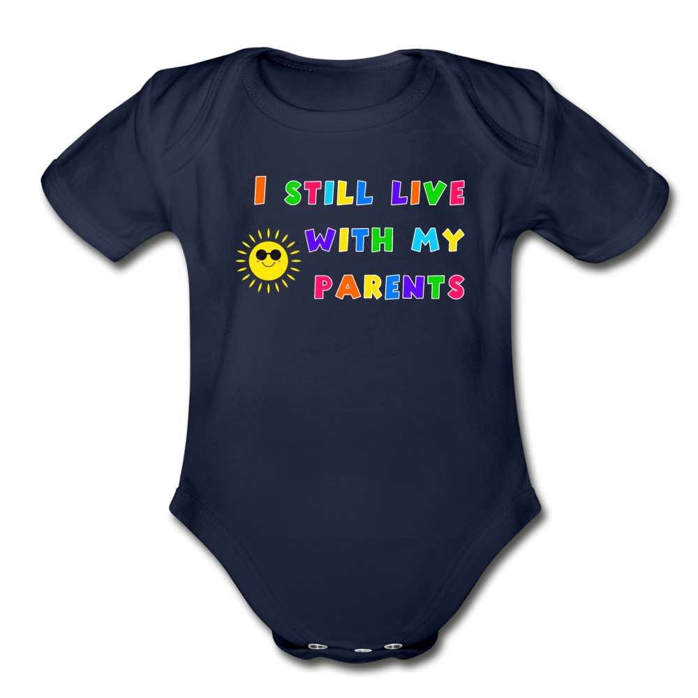 I Still Live with My Parents Baby Bodysuit - dark navy